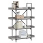 vidaXL Bücherregal 4 Böden Grau Sonoma 100x33x145,5 cm Holzwerkstoff vidaXL Bücherregal 4 Böden Grau Sonoma 100x33x145,5 cm Holzwerkstoff
