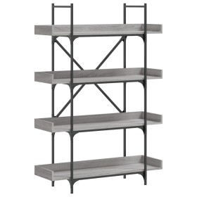 vidaXL Bücherregal 4 Böden Grau Sonoma 100x33x145,5 cm Holzwerkstoff