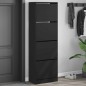 vidaXL Schuhschrank mit 4 Klappen Schwarz 60x34x187,5 cm vidaXL Schuhschrank mit 4 Klappen Schwarz 60x34x187,5 cm