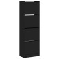 vidaXL Schuhschrank mit 4 Klappen Schwarz 60x34x187,5 cm vidaXL Schuhschrank mit 4 Klappen Schwarz 60x34x187,5 cm