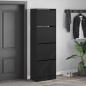 vidaXL Schuhschrank mit 4 Klappen Schwarz 60x34x187,5 cm vidaXL Schuhschrank mit 4 Klappen Schwarz 60x34x187,5 cm