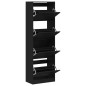 vidaXL Schuhschrank mit 4 Klappen Schwarz 60x34x187,5 cm vidaXL Schuhschrank mit 4 Klappen Schwarz 60x34x187,5 cm