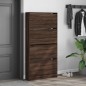 vidaXL Schuhschrank mit 4 Klappen Braun Eiche-Optik 80x21x163,5 cm vidaXL Schuhschrank mit 4 Klappen Braun Eiche-Optik 80x21x163,5 cm