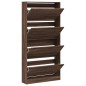vidaXL Schuhschrank mit 4 Klappen Braun Eiche-Optik 80x21x163,5 cm vidaXL Schuhschrank mit 4 Klappen Braun Eiche-Optik 80x21x163,5 cm