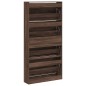 vidaXL Schuhschrank mit 4 Klappen Braun Eiche-Optik 80x21x163,5 cm vidaXL Schuhschrank mit 4 Klappen Braun Eiche-Optik 80x21x163,5 cm