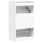 vidaXL Schuhschrank mit 2 Klappen Weiß 60x42x108 cm vidaXL Schuhschrank mit 2 Klappen Weiß 60x42x108 cm