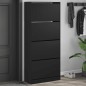 vidaXL Schuhschrank mit 4 Klappen Schwarz 80x34x187,5 cm vidaXL Schuhschrank mit 4 Klappen Schwarz 80x34x187,5 cm