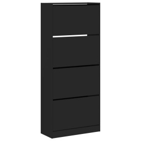 vidaXL Schuhschrank mit 4 Klappen Schwarz 80x34x187,5 cm