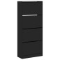 vidaXL Schuhschrank mit 4 Klappen Schwarz 80x34x187,5 cm vidaXL Schuhschrank mit 4 Klappen Schwarz 80x34x187,5 cm