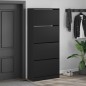 vidaXL Schuhschrank mit 4 Klappen Schwarz 80x34x187,5 cm vidaXL Schuhschrank mit 4 Klappen Schwarz 80x34x187,5 cm