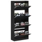 vidaXL Schuhschrank mit 4 Klappen Schwarz 80x34x187,5 cm vidaXL Schuhschrank mit 4 Klappen Schwarz 80x34x187,5 cm