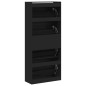 vidaXL Schuhschrank mit 4 Klappen Schwarz 80x34x187,5 cm vidaXL Schuhschrank mit 4 Klappen Schwarz 80x34x187,5 cm