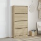 vidaXL Schuhschrank mit 4 Klappen Sonoma-Eiche 80x21x163,5 cm vidaXL Schuhschrank mit 4 Klappen Sonoma-Eiche 80x21x163,5 cm