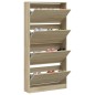 vidaXL Schuhschrank mit 4 Klappen Sonoma-Eiche 80x21x163,5 cm vidaXL Schuhschrank mit 4 Klappen Sonoma-Eiche 80x21x163,5 cm