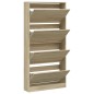vidaXL Schuhschrank mit 4 Klappen Sonoma-Eiche 80x21x163,5 cm vidaXL Schuhschrank mit 4 Klappen Sonoma-Eiche 80x21x163,5 cm