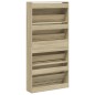 vidaXL Schuhschrank mit 4 Klappen Sonoma-Eiche 80x21x163,5 cm vidaXL Schuhschrank mit 4 Klappen Sonoma-Eiche 80x21x163,5 cm