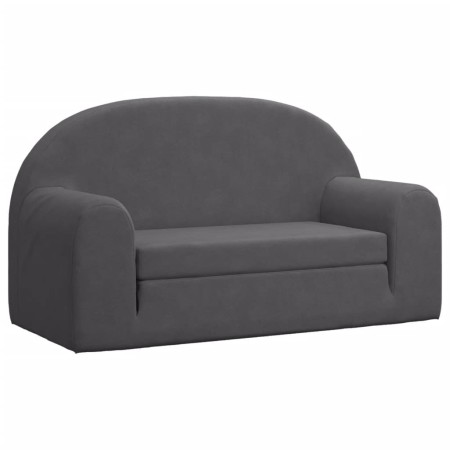 vidaXL Kinder-Schlafsofa 2-Sitzer Anthrazit Weicher Plüsch