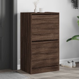 vidaXL Schuhschrank mit 2 Klappen Braun Eiche-Optik 60x42x108 cm