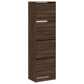 vidaXL Schuhschrank mit 4 Klappen Braun Eiche-Optik 60x42x204 cm