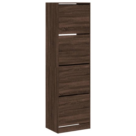 vidaXL Schuhschrank mit 4 Klappen Braun Eiche-Optik 60x42x204 cm
