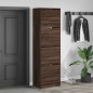 vidaXL Schuhschrank mit 4 Klappen Braun Eiche-Optik 60x42x204 cm vidaXL Schuhschrank mit 4 Klappen Braun Eiche-Optik 60x42x204 cm