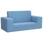 vidaXL Kinder-Schlafsofa 2-Sitzer Blau Weicher Plüsch vidaXL Kinder-Schlafsofa 2-Sitzer Blau Weicher Plüsch