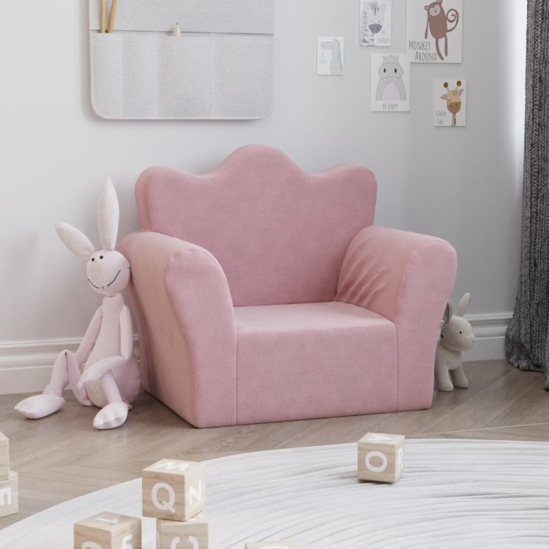 vidaXL Kindersofa Rosa Weich Plüsch vidaXL Kindersofa Rosa Weich Plüsch