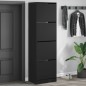 vidaXL Schuhschrank mit 4 Klappen Schwarz 60x42x204 cm vidaXL Schuhschrank mit 4 Klappen Schwarz 60x42x204 cm