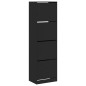 vidaXL Schuhschrank mit 4 Klappen Schwarz 60x42x204 cm vidaXL Schuhschrank mit 4 Klappen Schwarz 60x42x204 cm