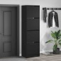 vidaXL Schuhschrank mit 4 Klappen Schwarz 60x42x204 cm vidaXL Schuhschrank mit 4 Klappen Schwarz 60x42x204 cm