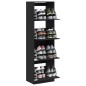 vidaXL Schuhschrank mit 4 Klappen Schwarz 60x42x204 cm vidaXL Schuhschrank mit 4 Klappen Schwarz 60x42x204 cm