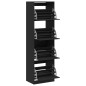 vidaXL Schuhschrank mit 4 Klappen Schwarz 60x42x204 cm vidaXL Schuhschrank mit 4 Klappen Schwarz 60x42x204 cm