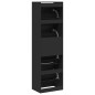 vidaXL Schuhschrank mit 4 Klappen Schwarz 60x42x204 cm vidaXL Schuhschrank mit 4 Klappen Schwarz 60x42x204 cm