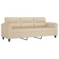 vidaXL 3-tlg. Sofagarnitur mit Kissen Creme Mikrofasergewebe vidaXL 3-tlg. Sofagarnitur mit Kissen Creme Mikrofasergewebe