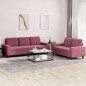vidaXL 2-tlg. Sofagarnitur Weinrot Stoff vidaXL 2-tlg. Sofagarnitur Weinrot Stoff