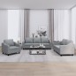 vidaXL 3-tlg. Sofagarnitur mit Kissen Hellgrau Stoff vidaXL 3-tlg. Sofagarnitur mit Kissen Hellgrau Stoff