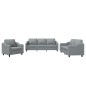 vidaXL 3-tlg. Sofagarnitur mit Kissen Hellgrau Stoff vidaXL 3-tlg. Sofagarnitur mit Kissen Hellgrau Stoff