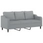 vidaXL 3-tlg. Sofagarnitur mit Kissen Hellgrau Stoff vidaXL 3-tlg. Sofagarnitur mit Kissen Hellgrau Stoff