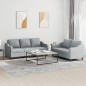 vidaXL 2-tlg. Sofagarnitur mit Kissen Hellgrau Stoff vidaXL 2-tlg. Sofagarnitur mit Kissen Hellgrau Stoff