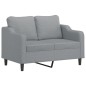 vidaXL 2-tlg. Sofagarnitur mit Kissen Hellgrau Stoff vidaXL 2-tlg. Sofagarnitur mit Kissen Hellgrau Stoff