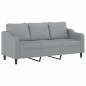 vidaXL 2-tlg. Sofagarnitur mit Kissen Hellgrau Stoff vidaXL 2-tlg. Sofagarnitur mit Kissen Hellgrau Stoff