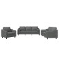 vidaXL 3-tlg. Sofagarnitur mit Kissen Dunkelgrau Stoff vidaXL 3-tlg. Sofagarnitur mit Kissen Dunkelgrau Stoff