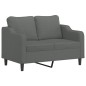 vidaXL 3-tlg. Sofagarnitur mit Kissen Dunkelgrau Stoff vidaXL 3-tlg. Sofagarnitur mit Kissen Dunkelgrau Stoff