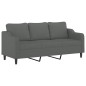 vidaXL 3-tlg. Sofagarnitur mit Kissen Dunkelgrau Stoff vidaXL 3-tlg. Sofagarnitur mit Kissen Dunkelgrau Stoff
