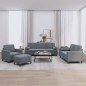 vidaXL 4-tlg. Sofagarnitur mit Kissen Dunkelgrau Samt vidaXL 4-tlg. Sofagarnitur mit Kissen Dunkelgrau Samt