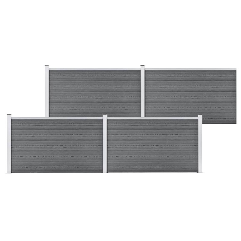 vidaXL Gartenzaun WPC 699x106 cm Grau vidaXL Gartenzaun WPC 699x106 cm Grau