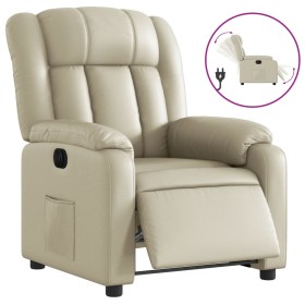 vidaXL Relaxsessel Elektrisch Creme Kunstleder