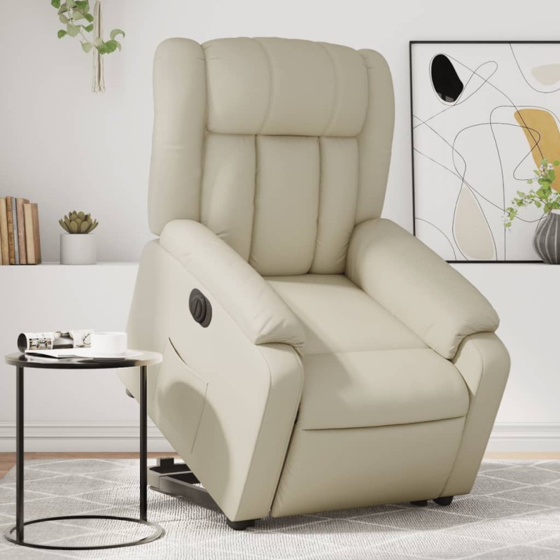 vidaXL Relaxsessel mit Aufstehhilfe Elektrisch Creme Kunstleder vidaXL Relaxsessel mit Aufstehhilfe Elektrisch Creme Kunstleder