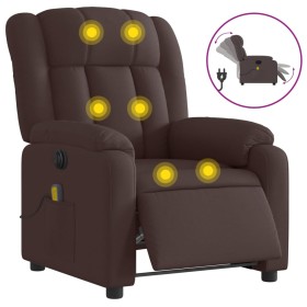 vidaXL Massagesessel Elektrisch Dunkelbraun Stoff