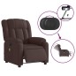 vidaXL Massagesessel Elektrisch Dunkelbraun Stoff vidaXL Massagesessel Elektrisch Dunkelbraun Stoff